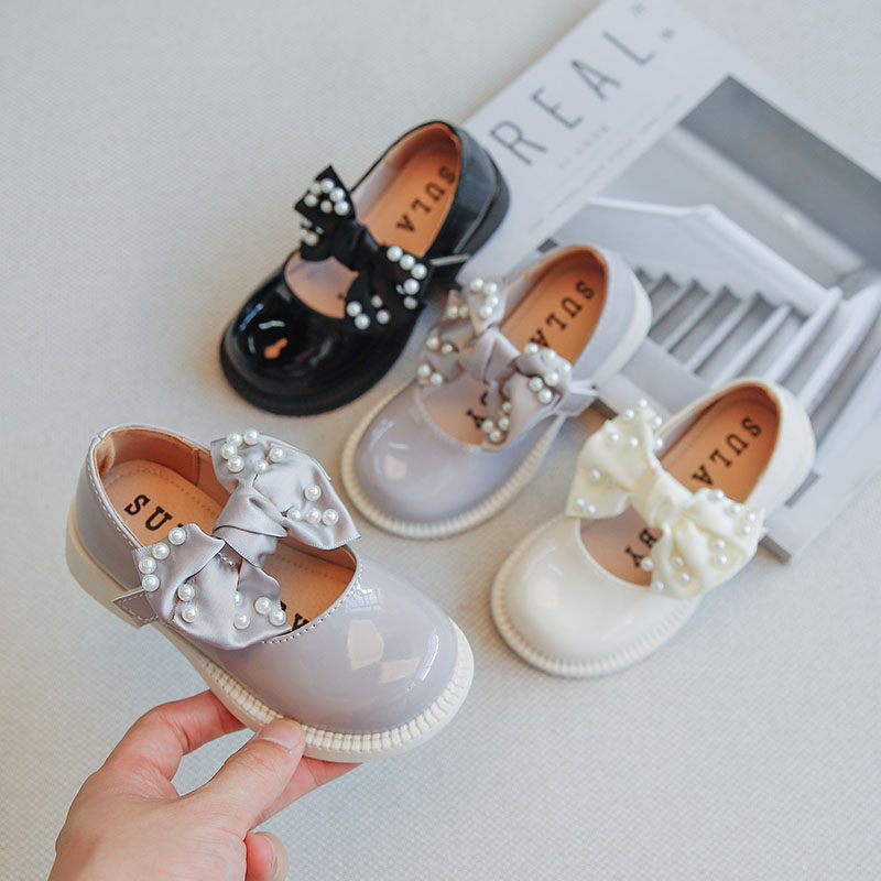 

Girls Leather Shoes 2021 Summer New Black Fashion White Childrens Autumn Little Baby Princess Shoes Soft Sole Kids Shoes