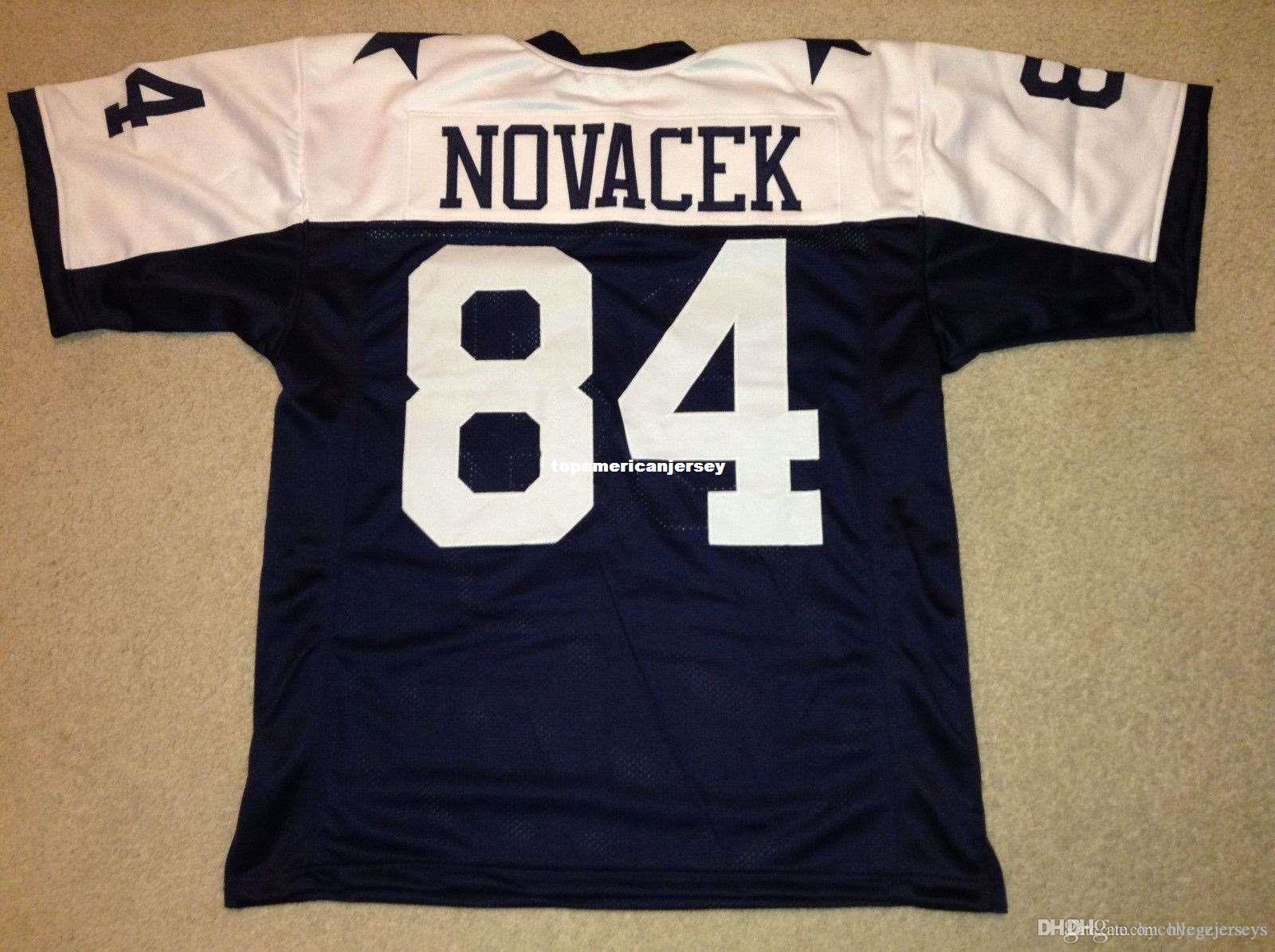 

Cheap Retro custom Sewn Stitched #84 Jay Novacek MITCHELL & NESS Jersey Top S-5XL,6XL Men's Football Jerseys Rugby, Blue