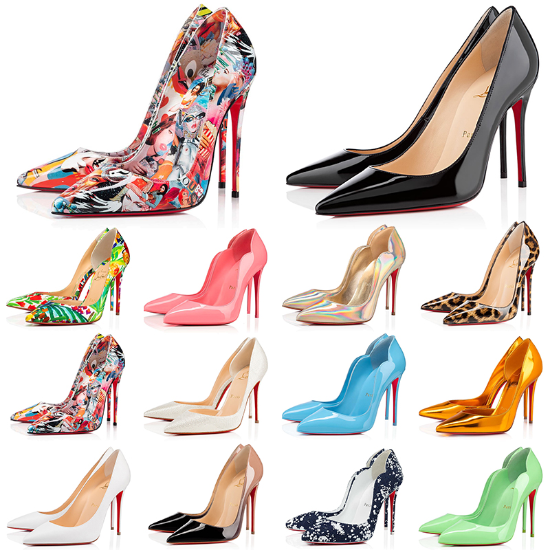 

christian louboutin women dress shoes red bottom heels so skate 8cm 10cm 12cm high heel fashion designer sneakers point toe pump loafers, Item #36