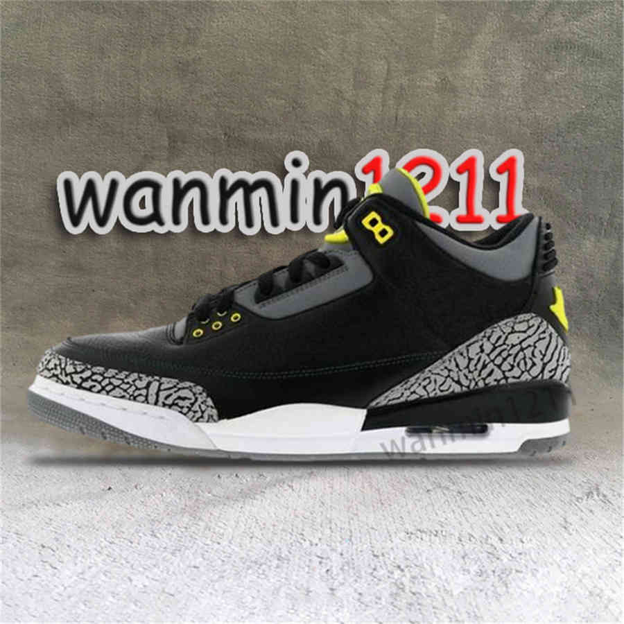 2021 Hommes Jumpman 3 3s Chaussures de basketball Noir Blanc Ciment Laser Purple Cool Varsity Varsity Royal NRG Pure Money Basker Sneaker 36-47
