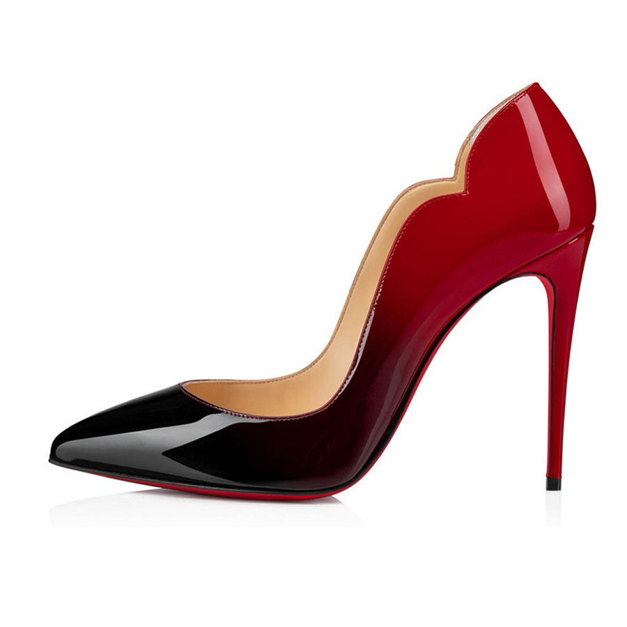 

Women's Red Bottom Pumps Sandals Senior Iriza Hot Chick 100 mm Luxury High Heels Classic Evening Dress Reds Gradient Ladies Patent Leather Designer Sandal Box EU 35-43, #1
