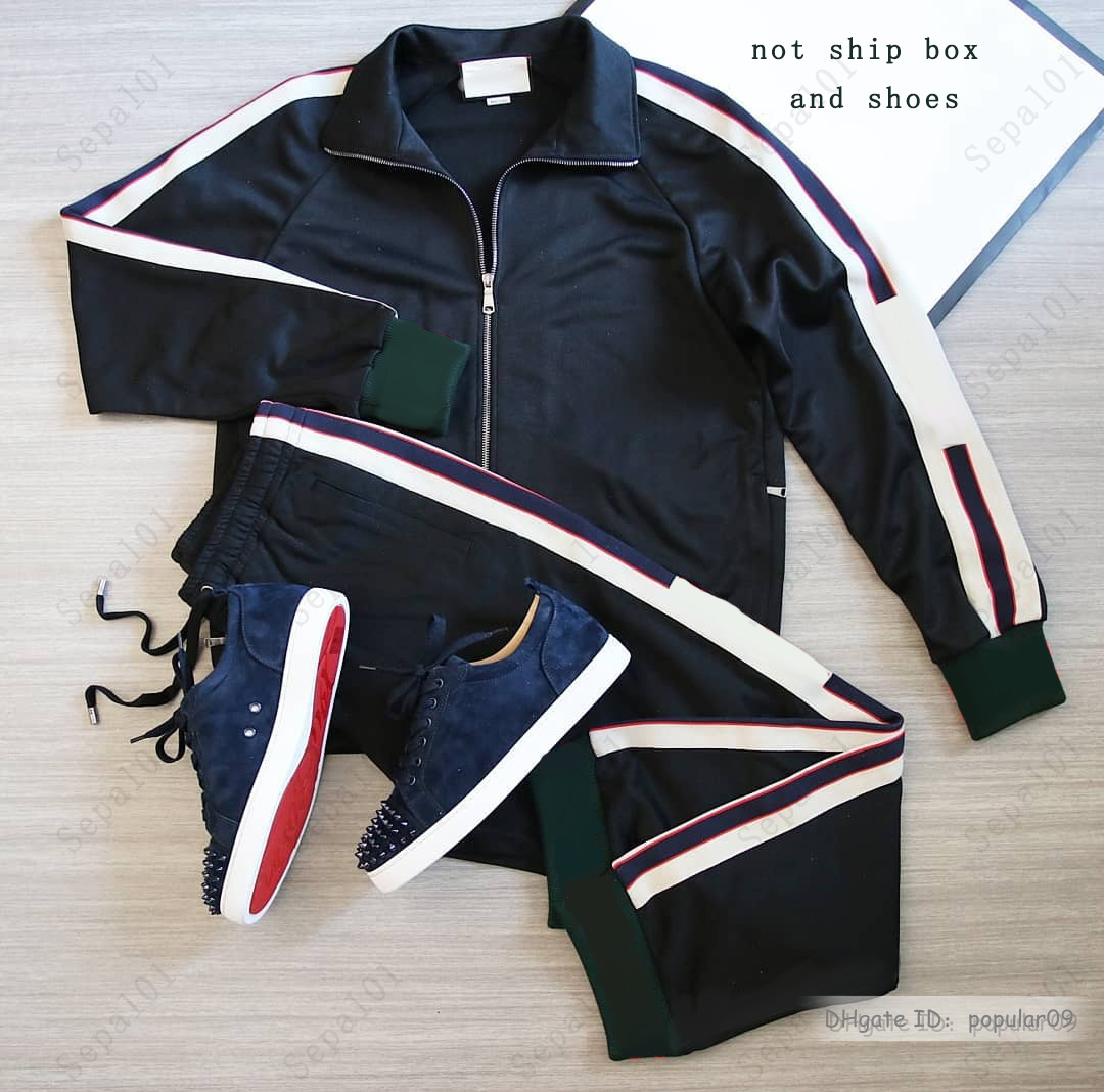 Mens Casual Tracksuit Fashion Letter Pattern Sweatsuit Men's Suits Classic Outfits Men Two Pieces Pants Spring Jacket-image-747777605