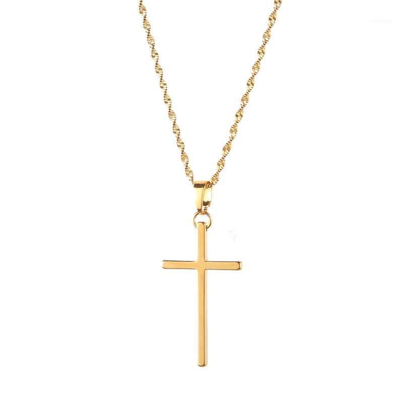 

Chains Fashion Simple Glossy Cross Pendants Necklaces Women Girl Charm Religion Jewelry