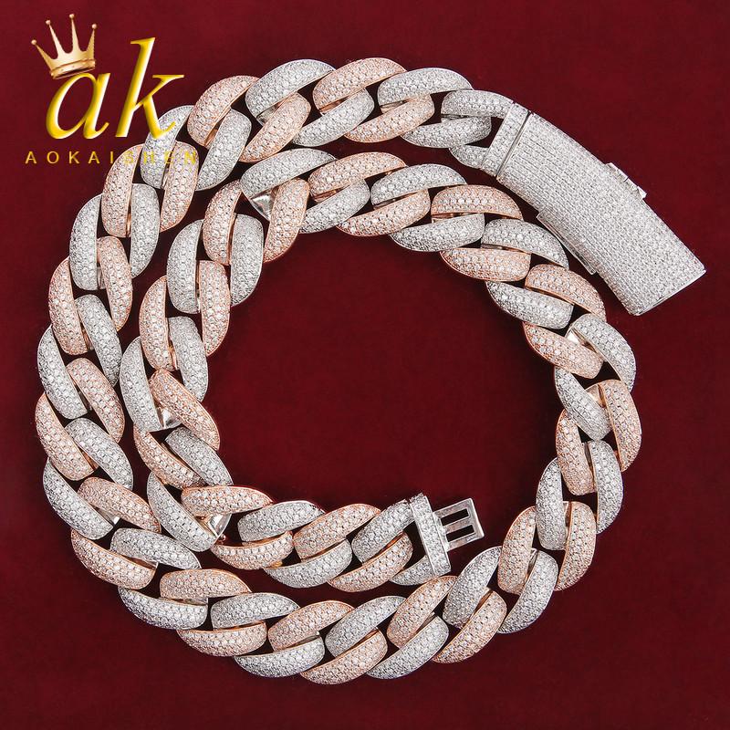 

Chains Heavy Miami Cuban Link Men's Hip Hop Necklace Choker Iced-out Zircon Rock Jewelry Mix Color Chain 18" 20"