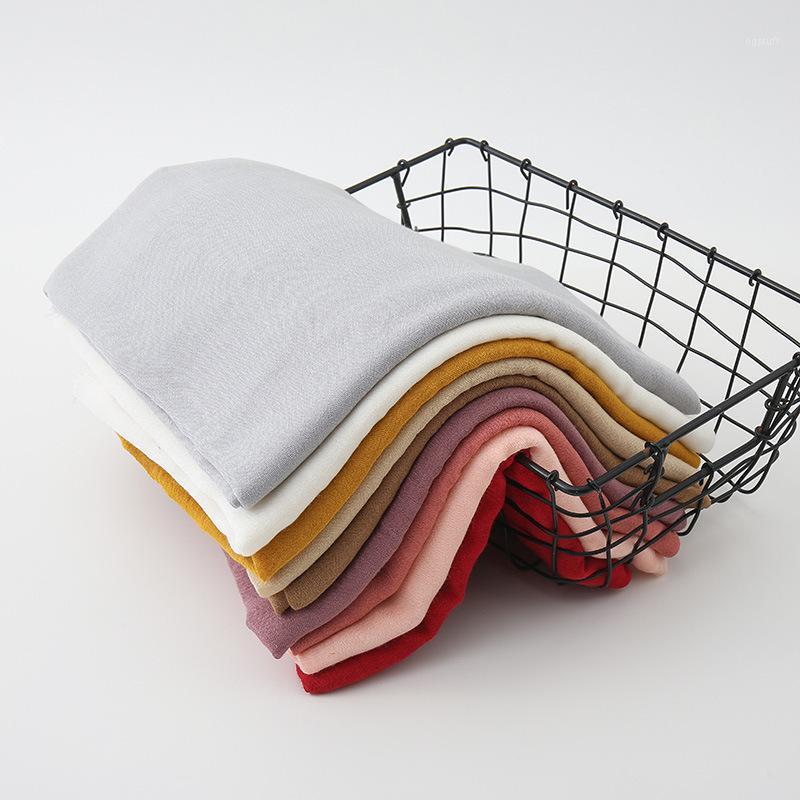 

Scarves Crinkle Cotton Hijab Scarf Muslim Women Solid Plain Soft Long Shaws And Waps Head Islamic Bandana Foulard Femme, Blue;gray