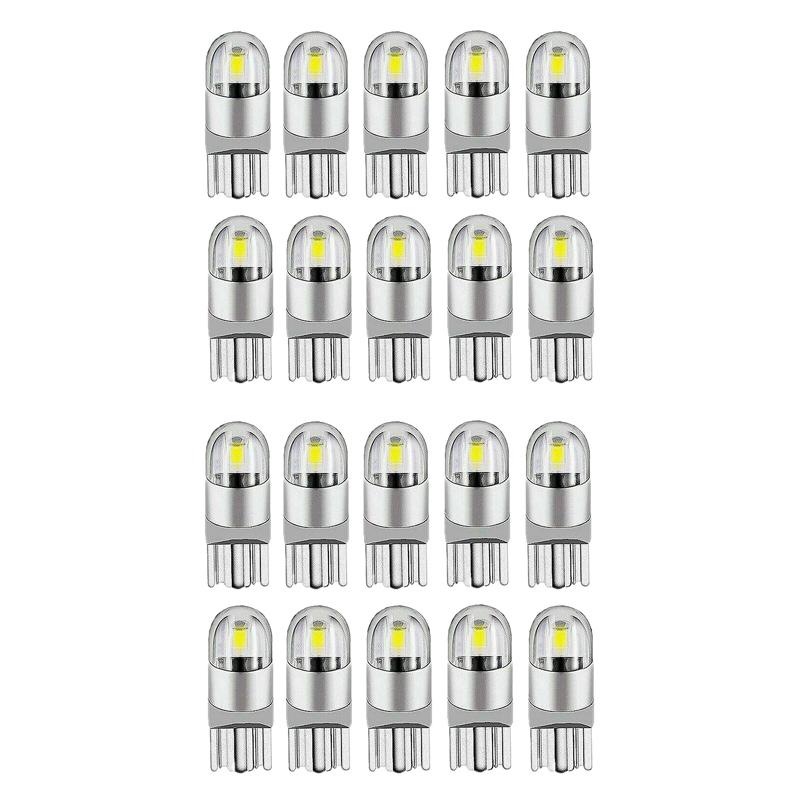

Interior&External Lights 20Pcs 6000K Canbus T10 168 194 W5W Dome License Side Marker LED Light Bulb White