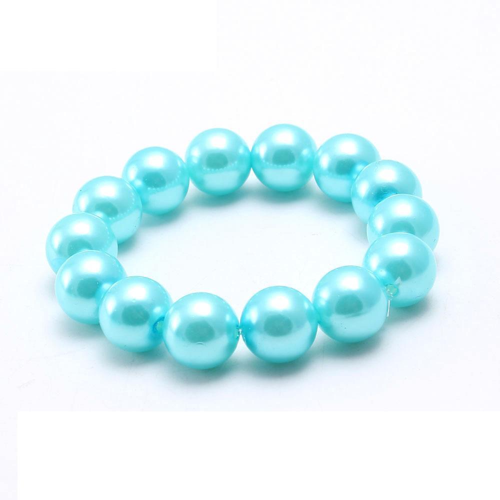 

2021 16 styles kids Jewelry Bracelet Soild Color ABS Pearl Charming bracelet Cute Design Princess bracelet for girl Jewelry gift, Dark blue