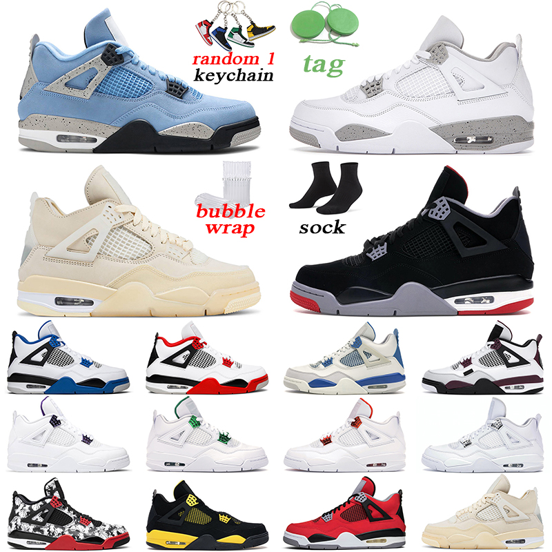 

4s men women basketball shoes university blue fire red white oreo jumpman 4 bred mens trainer sports sneakers, Cj