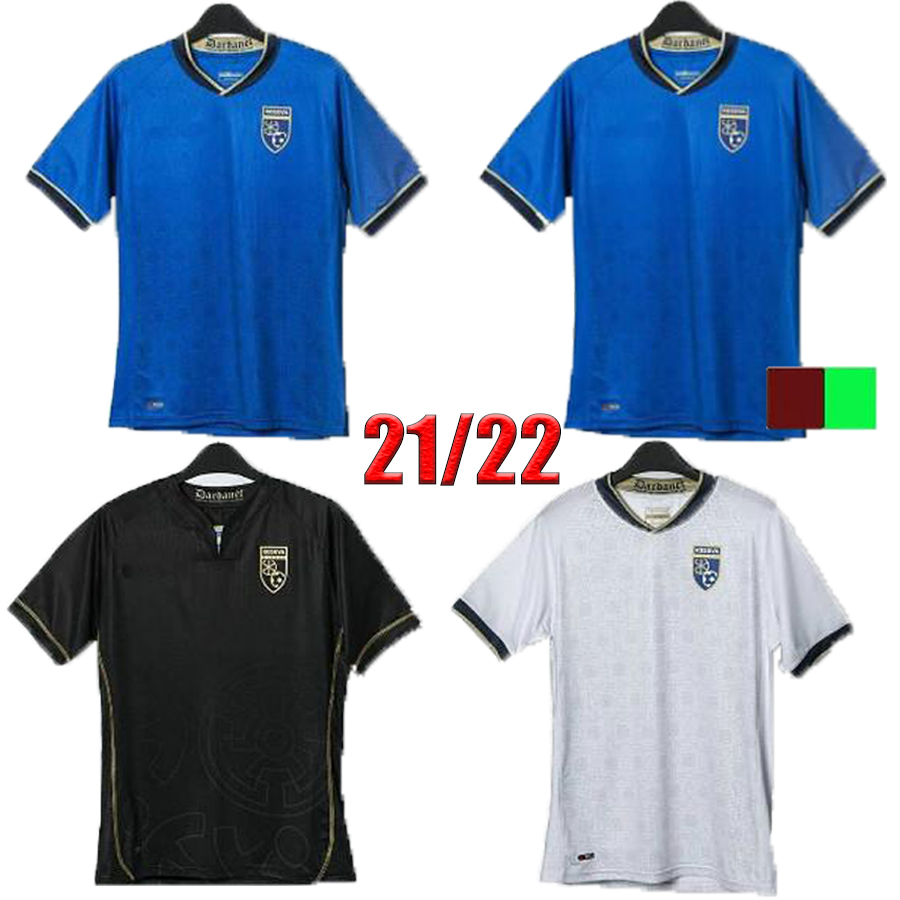 

2021 2022 Kosovo Soccer Jerseys home away Milot Rashica ArbÃ«r Zeneli Vedat Muriqi Amir Rrahmani 21 22 Kosova camiseta Football shirt Federation of, Black;yellow