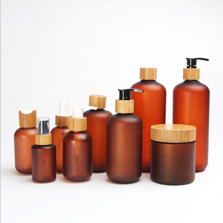 

Storage Bottles & Jars Eco-friendly Bamboo Lotion Pump/spray/press Cap PET Amber Frosted Bottle Set 120ml 250ml 500ml,250g Cream Jar With Li