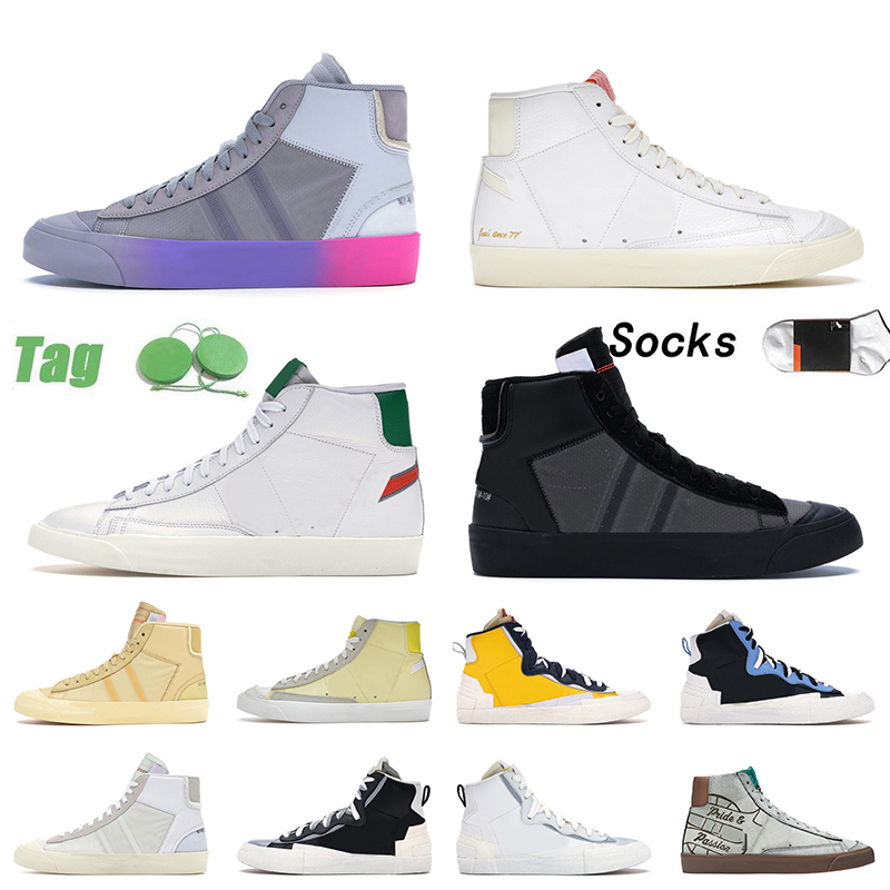 

2021 Newest Casual Blazer Mid 77 Vintage Women Mens Designers Shoes Low Classic Green Trainers Magma Orange Offf White Wolf Grey Serena Queen Popcorn Sneakers, A21 white voltage purple 36-45