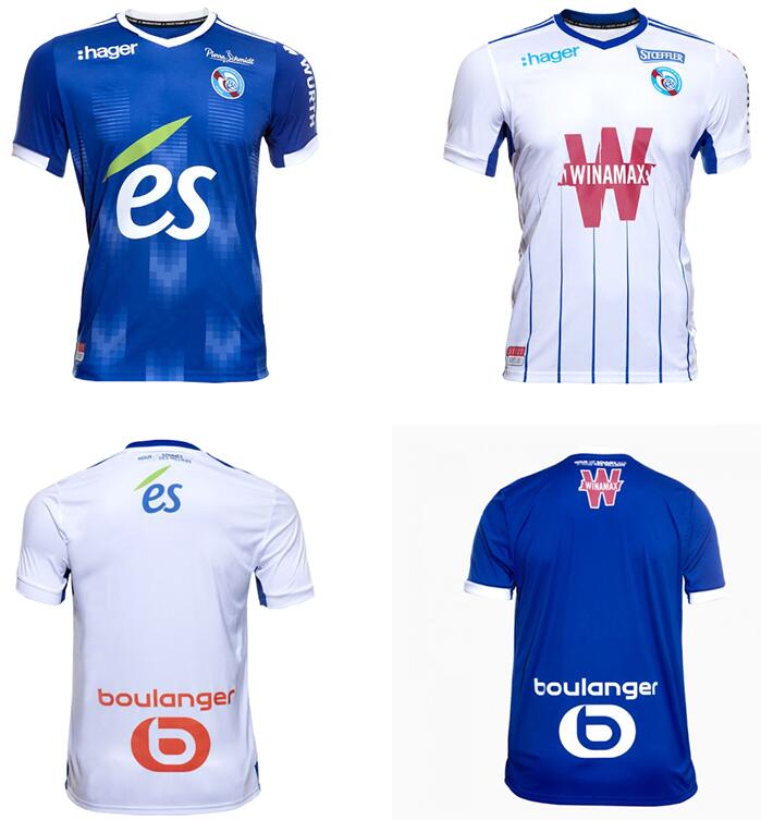 21 22 Maillots RC Strasbourg Alsace Soccer Jerseys Gameiro 2021 2022 Chemises de football Djiku Thomasson Kits Lala Mothiba Sissoko Jersey Tops