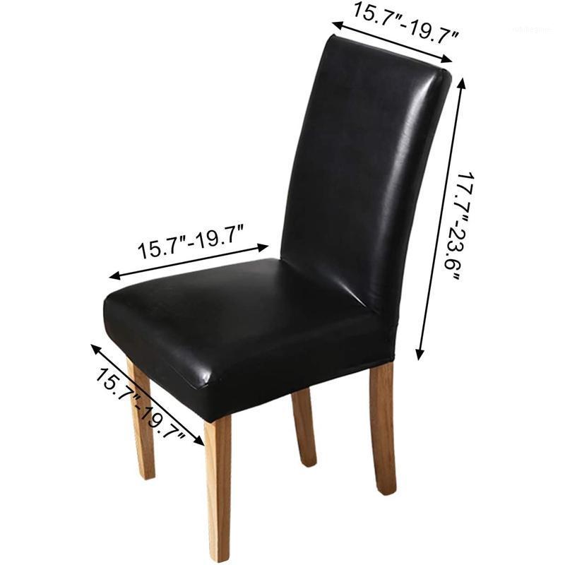 

Stretch Removable Washable Dining Room Chair Protector Slipcovers/Home Decor Seat Cover (PU Black)