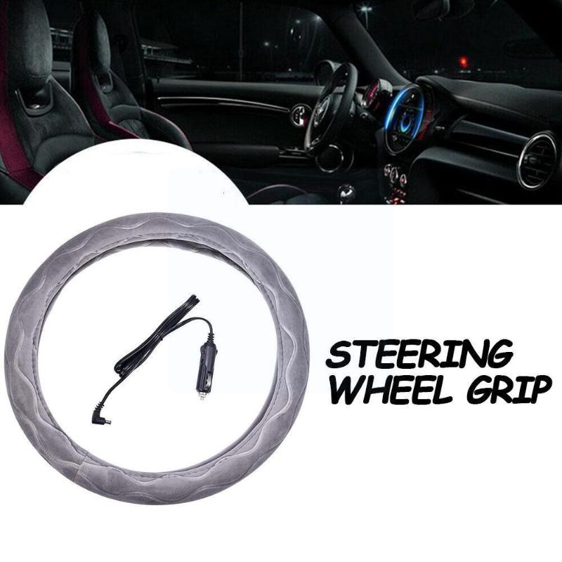 

Steering Wheel Covers 12V Car Electric Heating Teering Pad Auto Non-slip Cover Heated Warm He L1Y5
