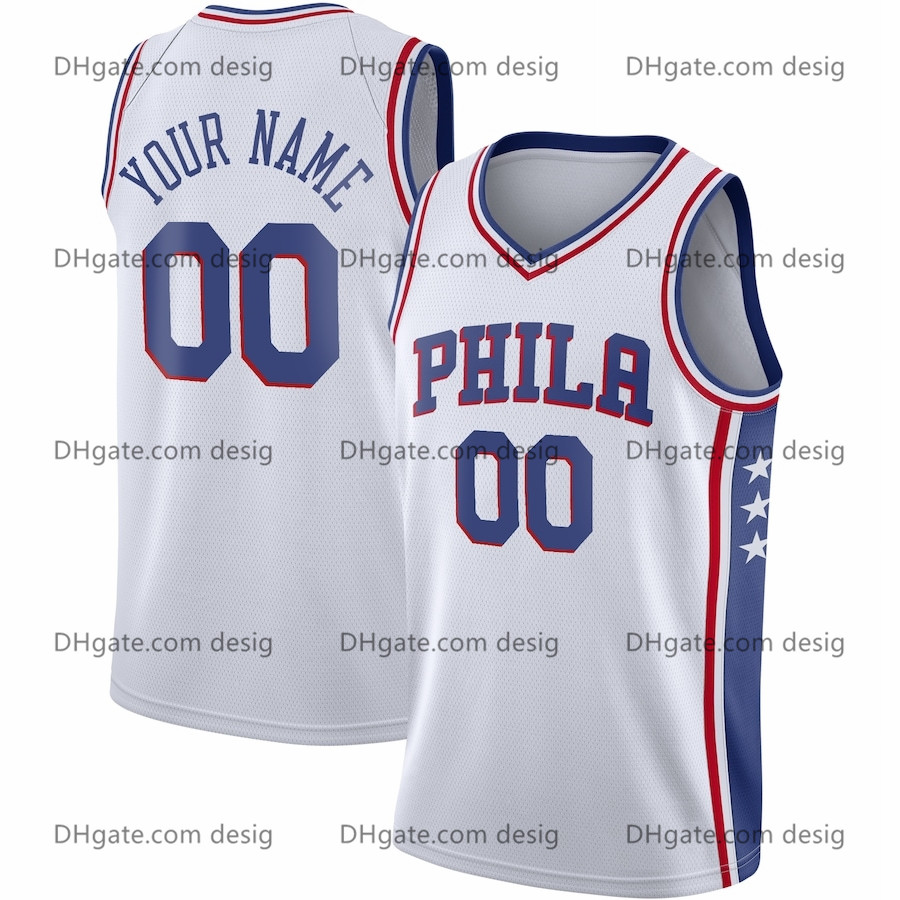 

Men Philadelphia 76ers White 2021 Swingman Custom Jersey Association Edition, Black