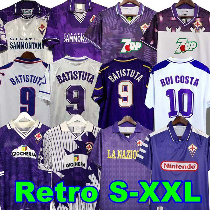 

Retro Soccer Jerseys EDMUNDO BATISTUTA RUI COSTA Home Football Shirt Camisas de Futebol 89 90 91 92 93 94 95 96 97 98 99 00 Fiorentina, Black;yellow
