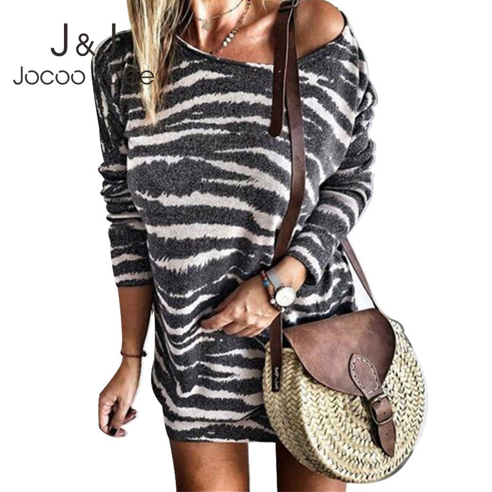

Spring Long Sleeve O Neck Zebra Print T Shirt Dress Casual Striped Loose Mini Dress Vintage Oversized Long Tops Dress 210518, Purple