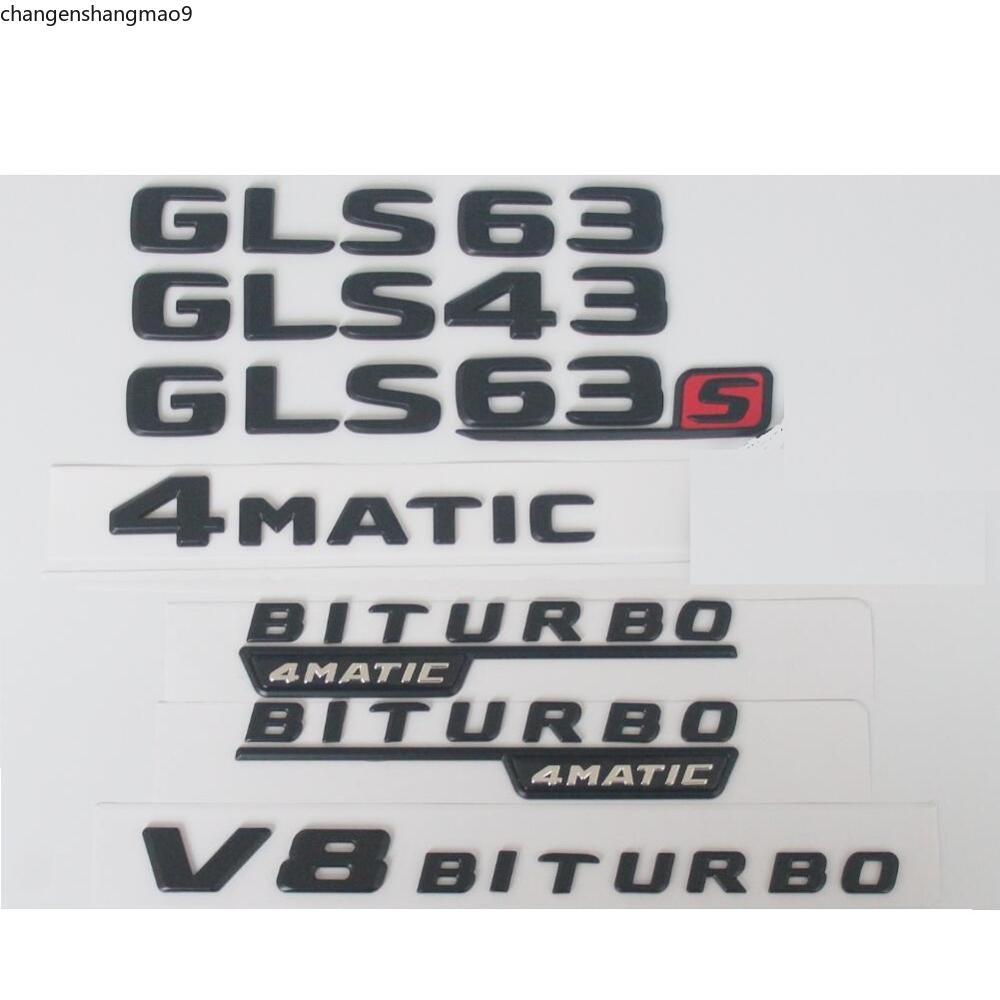 

For Mercedes Benz Black X166 W166 GLS43 GLS53 GLS63s GLS 63 S AMG Emblem V8 BITURBO 4MATIC 4MATIC+ Emblems Badges, 135i