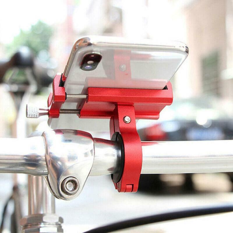 

Cell Phone Mounts & Holders Aluminum Alloy Bicycle Holder Motorcycle Handlebar Mount Clip For 3.5-6.2" Mobile Xs Max Smartphones
