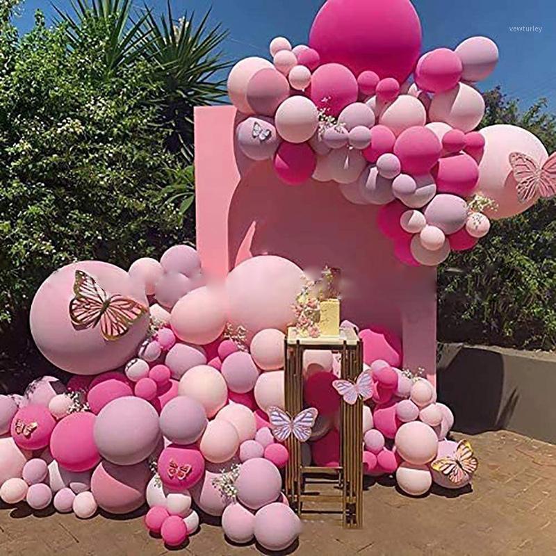 

Party Decoration Balloons Garland Arch DIY Retro Pink Metal Rose Red Global For Birthday Wedding Anniversary Baby Shower Girl