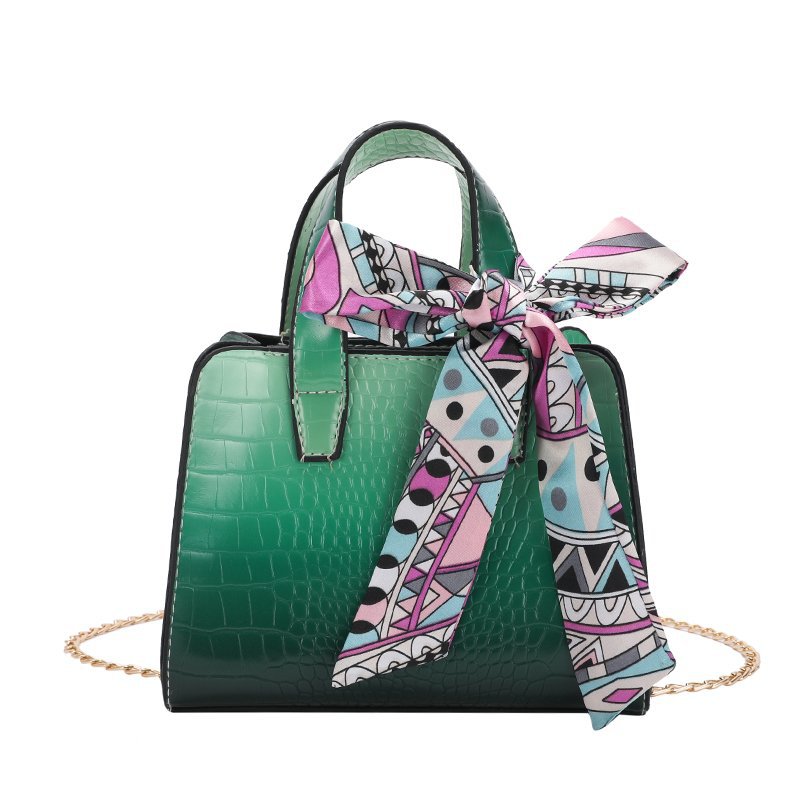 

Exquisite women's bag 2021 summer silk scarf gradient handbag fashion crocodile Single Shoulder Messenger Bags