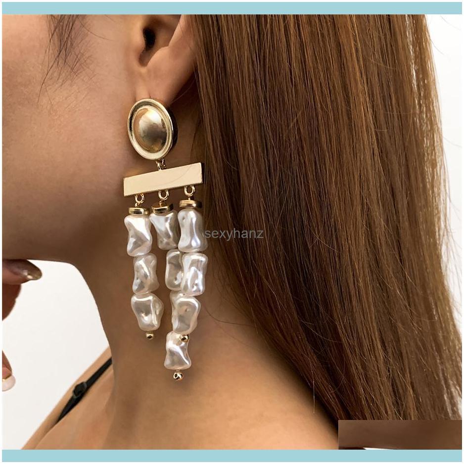 

Dangle & Chandelier Fashion Long Tassel Simated Pearl Temperament Big Beaded Flower Petal Earrings For Women Wedding Jewelry Drop Delivery 2