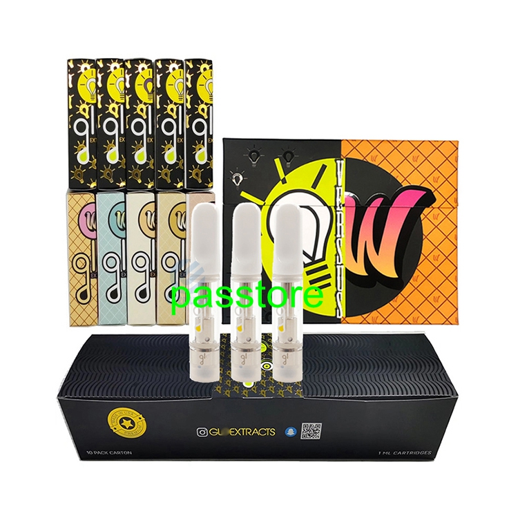 

Waferz GLO Extracts Glass Carts Atomizer Ceramic Coil Vape Cartridges 0.8ml 1ml Empty 510 Thread Thick Oil Cartridge Packaging Vaporizer
