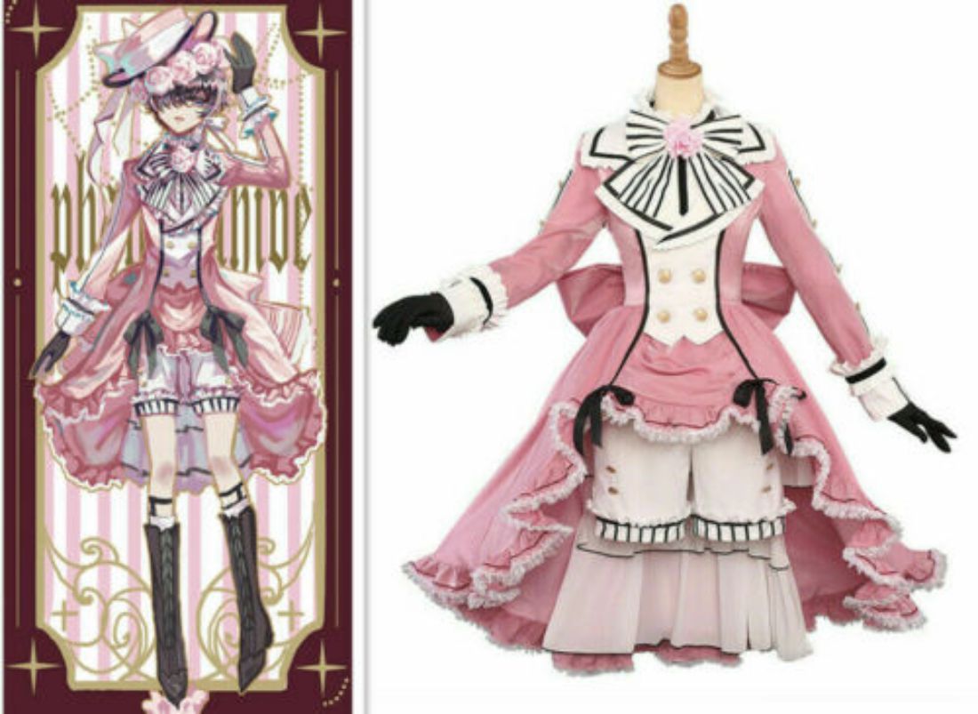 

Black Butler Anime cos Clothes Ciel Phantomhive Halloween COSPLAY Costume Dress, Photo color