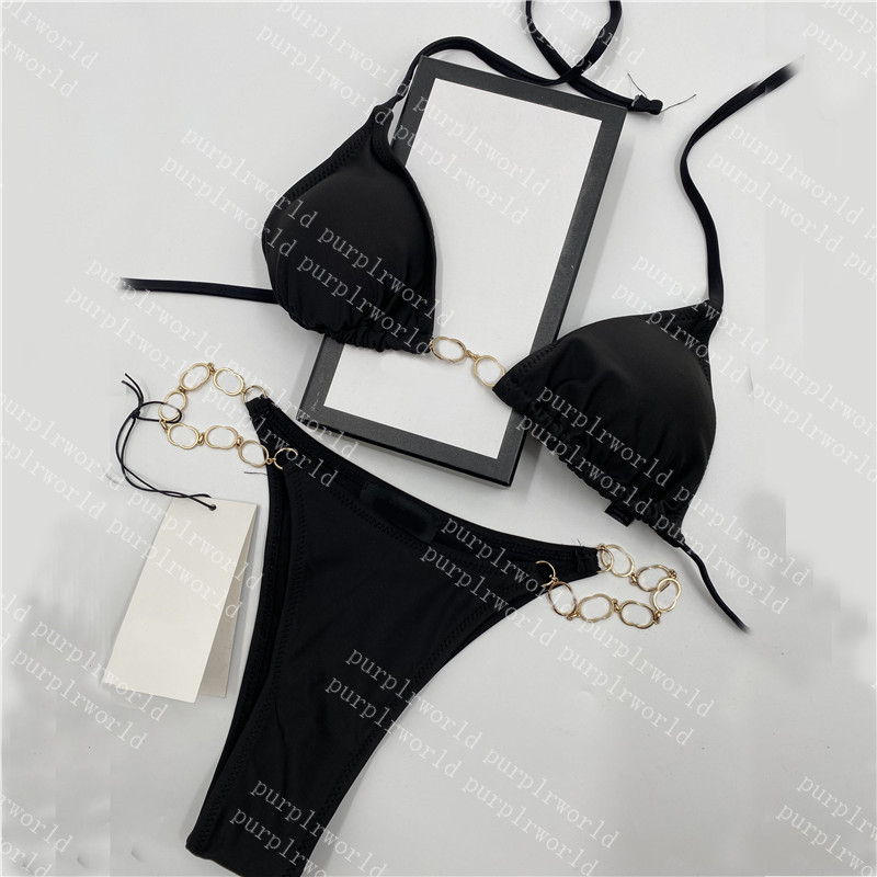 

Designer Swimwear Bikini Top Newest Chain Bikini for Women Swimwear Full Letter Sexy Charm Swimsuits 4 Colors Breathable Girl Swimsuit Beachwear, Brown /without box