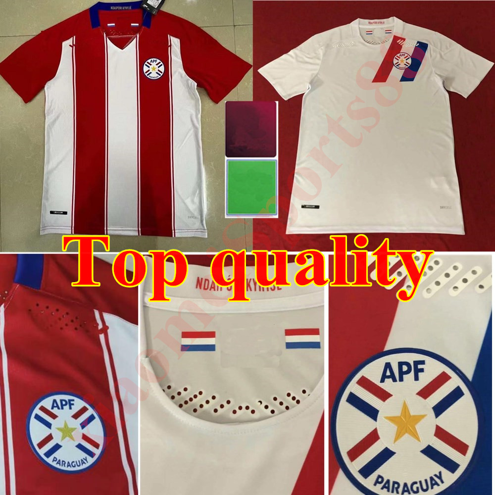 

20 21 Paraguay National Team Mens Soccer Jerseys Home Red Away White Football Shirt Short Sleeve Camisetas de futebol, Black;yellow