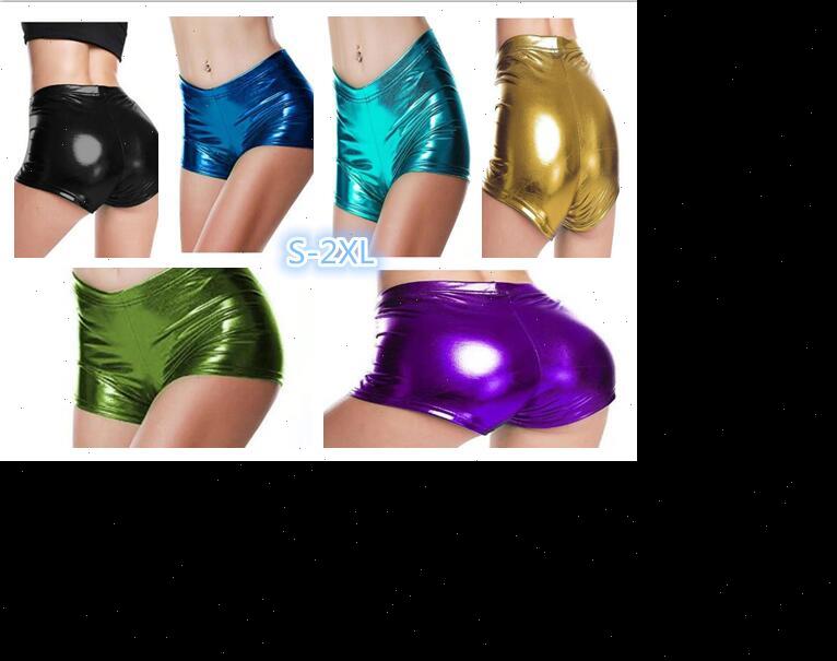 

s 2xl womens short red fitness jack metal wild beauty shorts summer fashion women low rise lycra metallic glossy, White;black