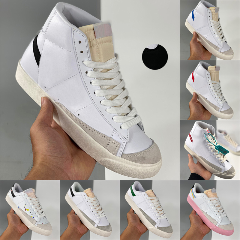 

Blazer Mid 77 shoes zig zag Lucid Green Sail White paint splatter Chicago and Toronto Canvas Pacific Blue Habanero Red Size 36-44, A4 36-44 purple