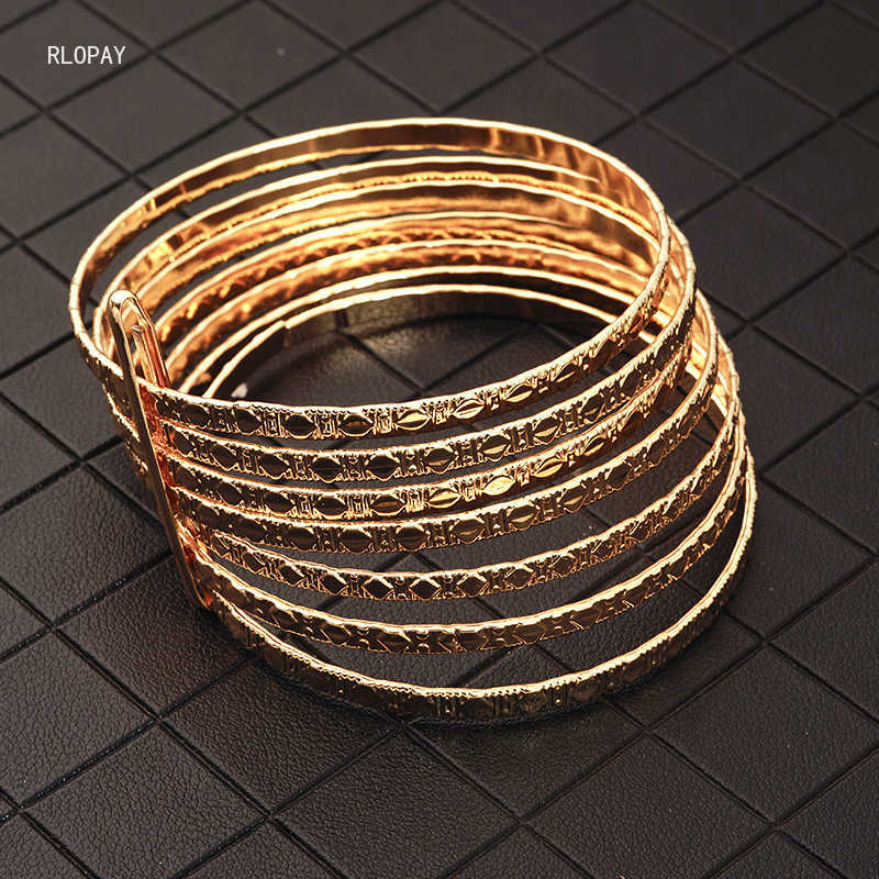

New Fashion Bracelet Set Gold Ladies Hand Bangles French Designer Bracelets for Women Luxury Cuff Bracelets Q0719