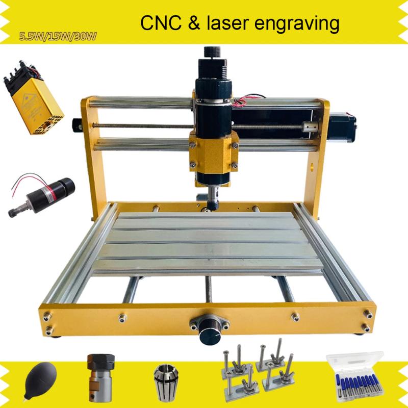 

Machining CNC Laser Engraving Machine 3axis DIY Engraver 300W 500W High Power Spindle With Full Metal Frame Milling Machines Kit