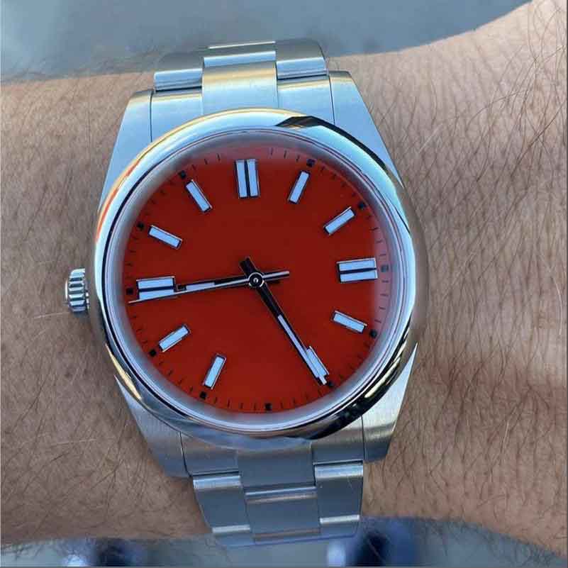 

Newly style men's mechanical watch high quality sapphire glass 2813 automatic movement fashion stainless steel bracelet romantic encounter mens surprise watches, Box2
