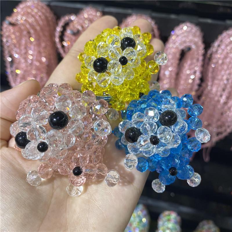 

Decorative Objects & Figurines Pure Hand Woven Cute Monkey Key Chain Bag Hanging Accessories Shining Christmas Gift