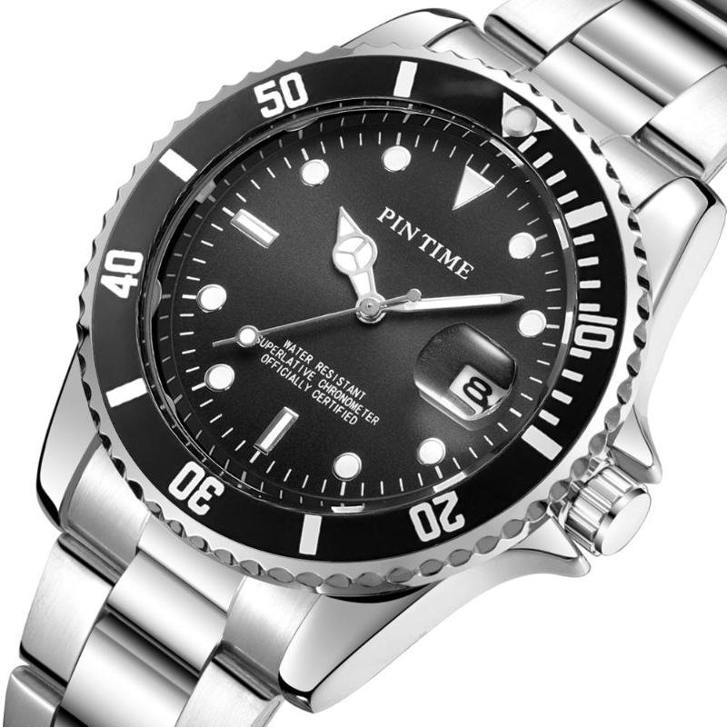 

Men Women Fashion Watch Luxury Designer Black Dial Sub Style Stainless Steel Quartz Movement Gift Sport Watches Wristwatches