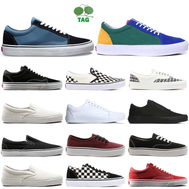 

freeshipping van Old Skool Canvas Shoes Men Women Fear of God Triple White Black Red #76 Blue Pink Fashion Slip on Skateboard Sports Sneakers, Color #14