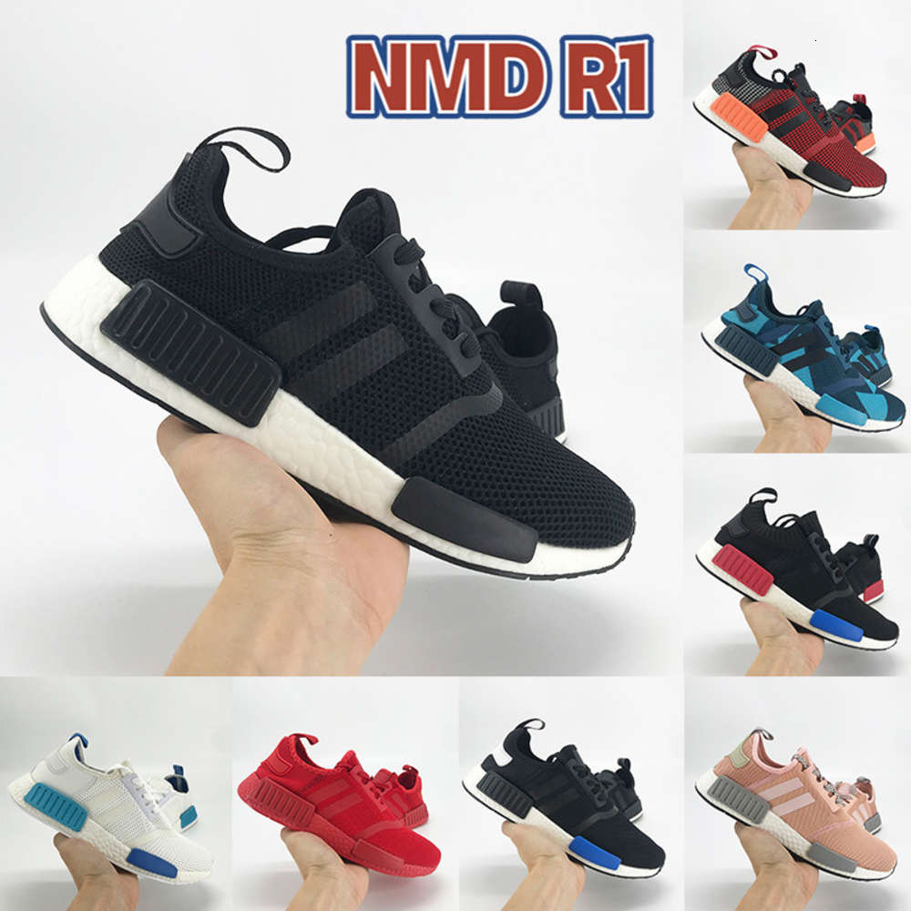 

With Box NMD R1 running Shoes lush red Europe Exclusive core black blanch blue Tactile Green triple white men trainers women sneakers mikee, 11# triple solar red