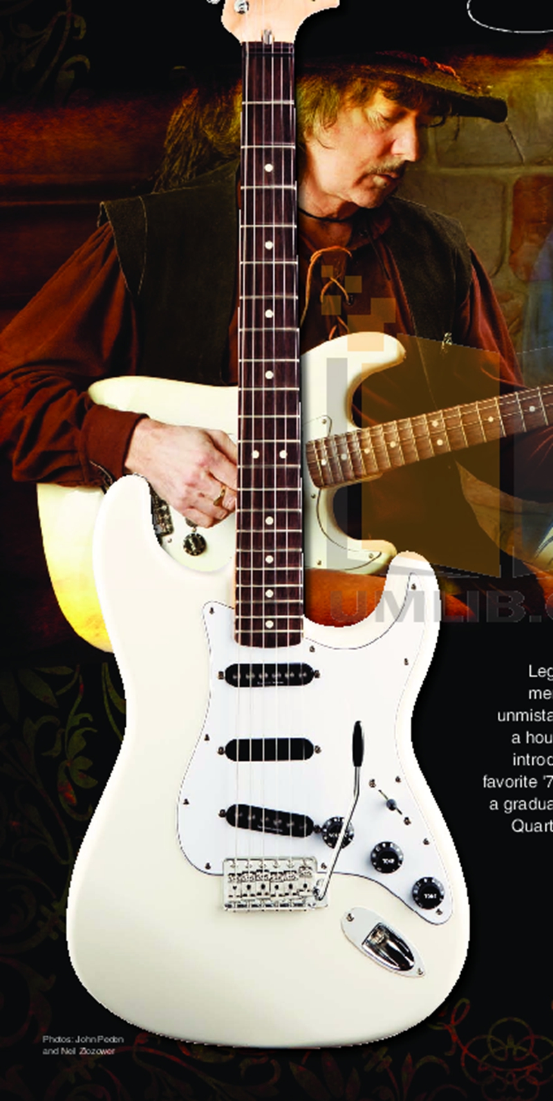 

Custom Ritchie Blackmore Signature Alpine White Strat Elecric Guitar Scalloped Rosewood Fingerboard, Big Headstock, Triangle Neck Plate, Tremolo Bridge & Whammy Bar