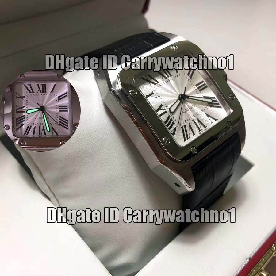 

2021 high quality luxury francaise men brand automatic watches leather strap wristwatches classic square santo de mens watch, Watch box