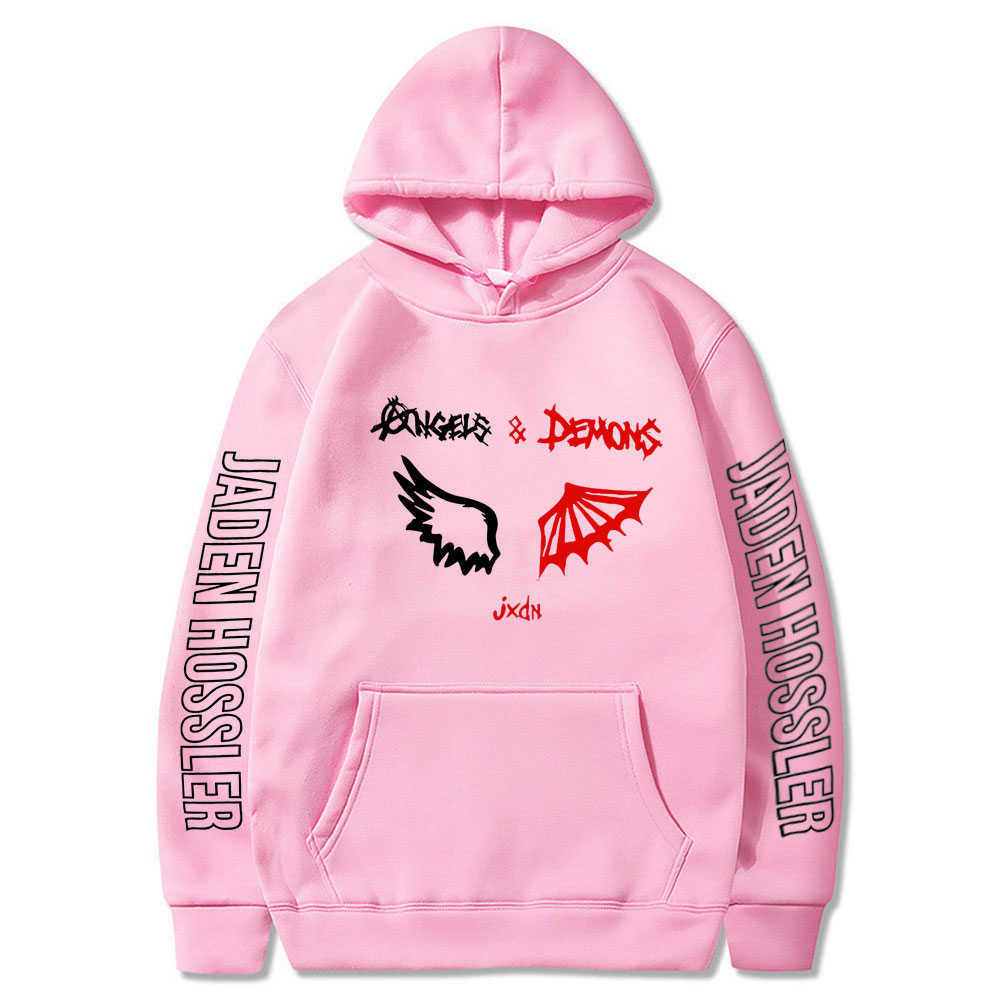 

2020 New JADEN HOSSLER Angels & Demons By Jxdn Wing 2D Print Hooded Sweatshirt Women/Men Clothes Casual Hoodie Sweatshirt x0610, Black