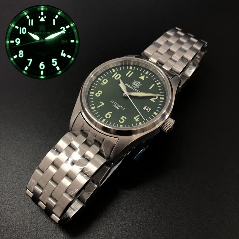 

Wristwatches STEELDIVE Mens Automatic Mechanical Watches Men Sport Dive Watch Men's Wristwatch 20ATM Waterproof Switzerland C3 Luminous Cloc, Mens watches 1