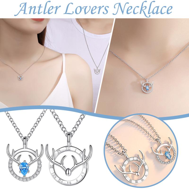 

Charms 2PCS Valentine's Day Gift Double Ring Necklace Crystal Jewelry Pendant Female 2021, Bronze;silver