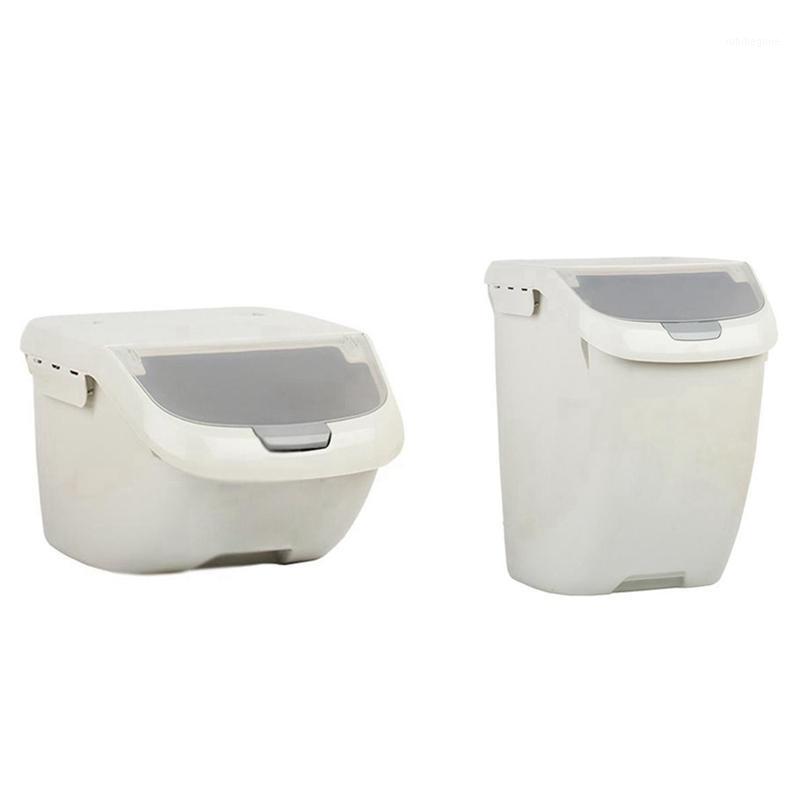 

Storage Bottles & Jars 2 Pcs Rice Box Sealed Moisture-Proof Grain Flour Container Kitchen Flip Cover,15Kg L 6Kg S