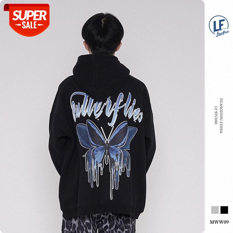 

LawFoo men's liquid metal printed text hooded sweatshirt #8I9m, Black