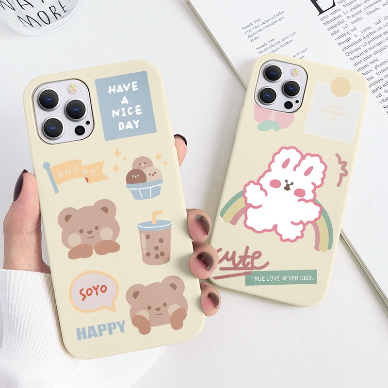 

Cell phone cases Cute Bear Cartoon Rabbit Case For Xiaomi Poco F3 X3 NFC Redmi Mi Note 10 S 10T 11 9 9S SE 9A 8 8T 7 5 Lite Pro Max Soft TPU, 2x1naich