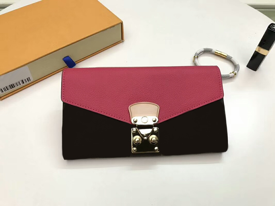 

2021 Bag Women Card holder Long hasp Genuine leather wallets with dust bags Box 58414 Purses CX#123