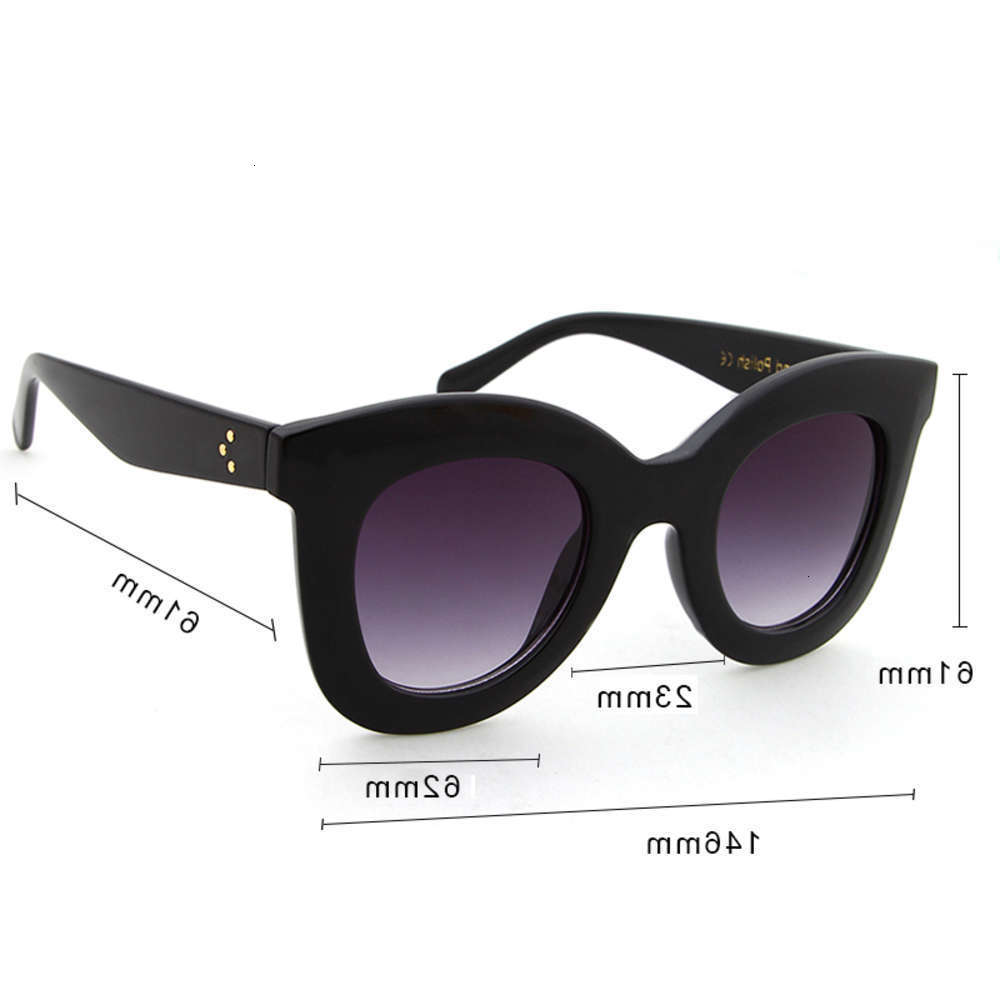 

sunglasses The Cutie Oversized Eye Flat Top Women 2019 Brand Design Gradient Lens Sunglasses Retro Vintage Shades Lady 393B, Black