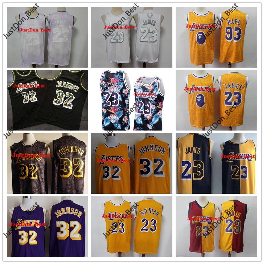 

Men Lakers Bryant Jersey Mens LeBron 23 James Stitched Kyle 0 Kuzma 32 Johnson Lakers Kobe shirts Basketball Jersey, Black;red